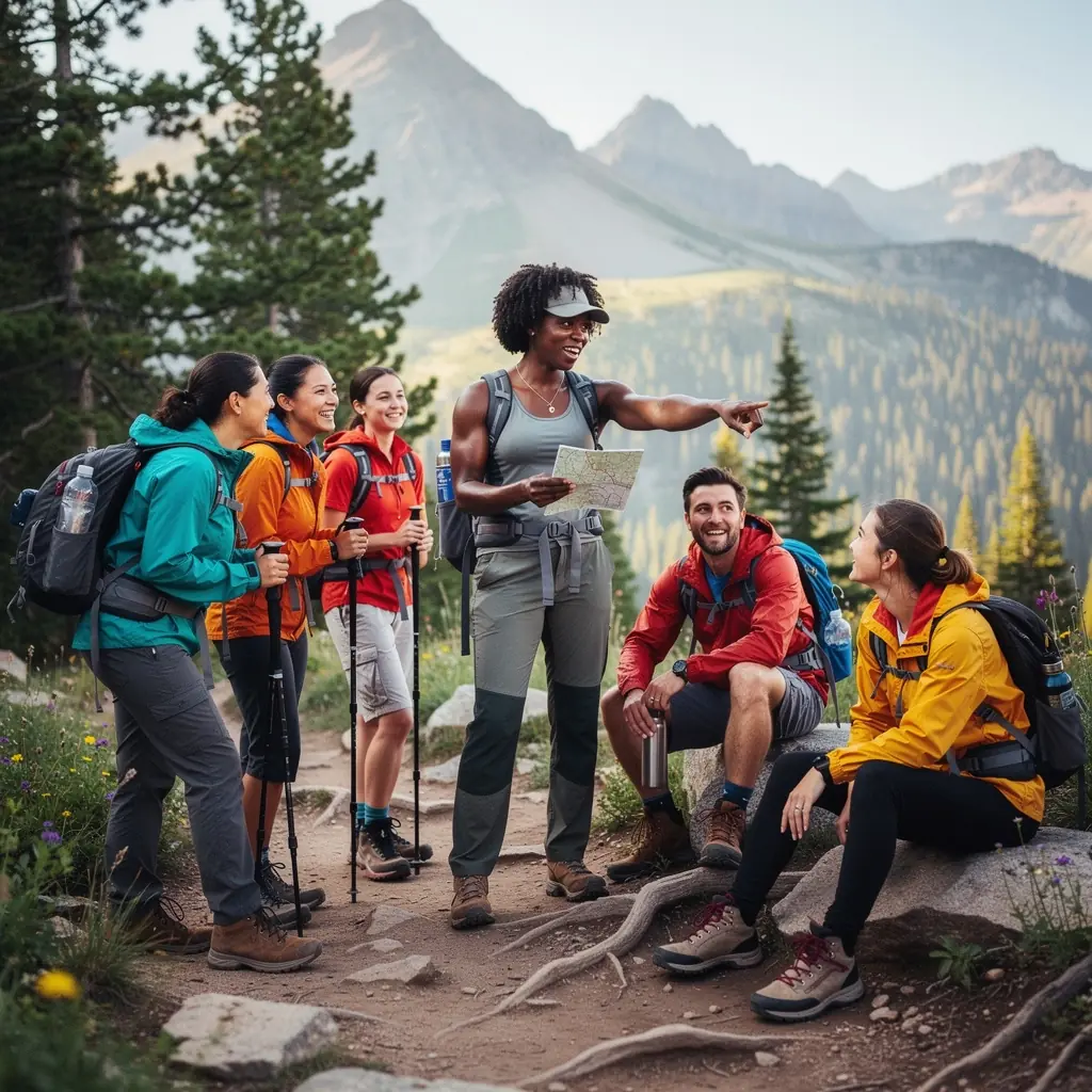 Rodzina ciesząca się piknikiem w pięknym parku narodowym.